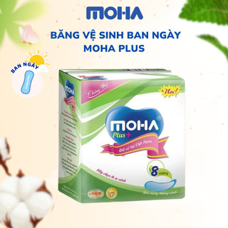 Lốc 8 gói băng vệ sinh MOHA PLUS không cánh 24cm siêu thấm