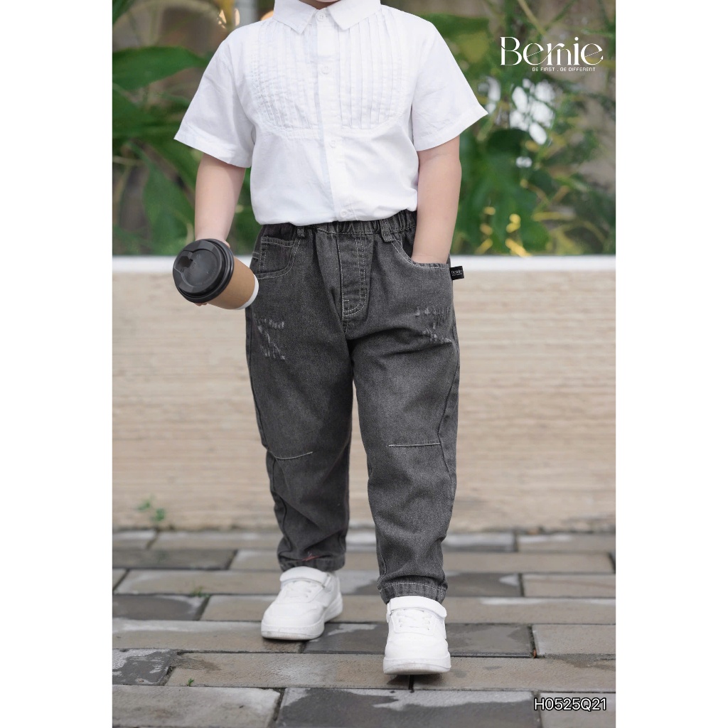 Quần bò mài chữ Z cá tính bé trai, quần jeans đi học đi chơi trơn màu cho bé H0525Q21