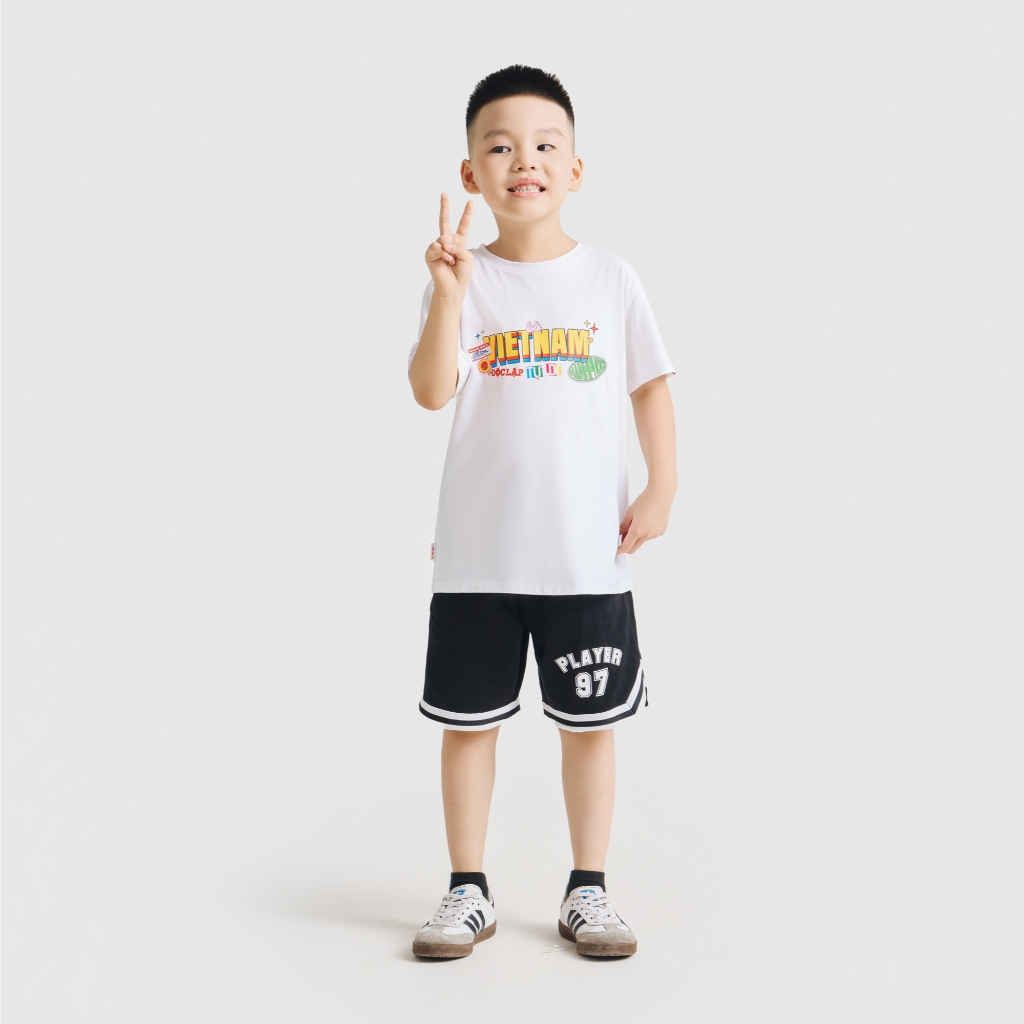 Áo phông Vietnamese unisex trẻ em CANIFA S áo thun Việt Nam Độc lập Tự do Hạnh phúc GG 3TS25S030
