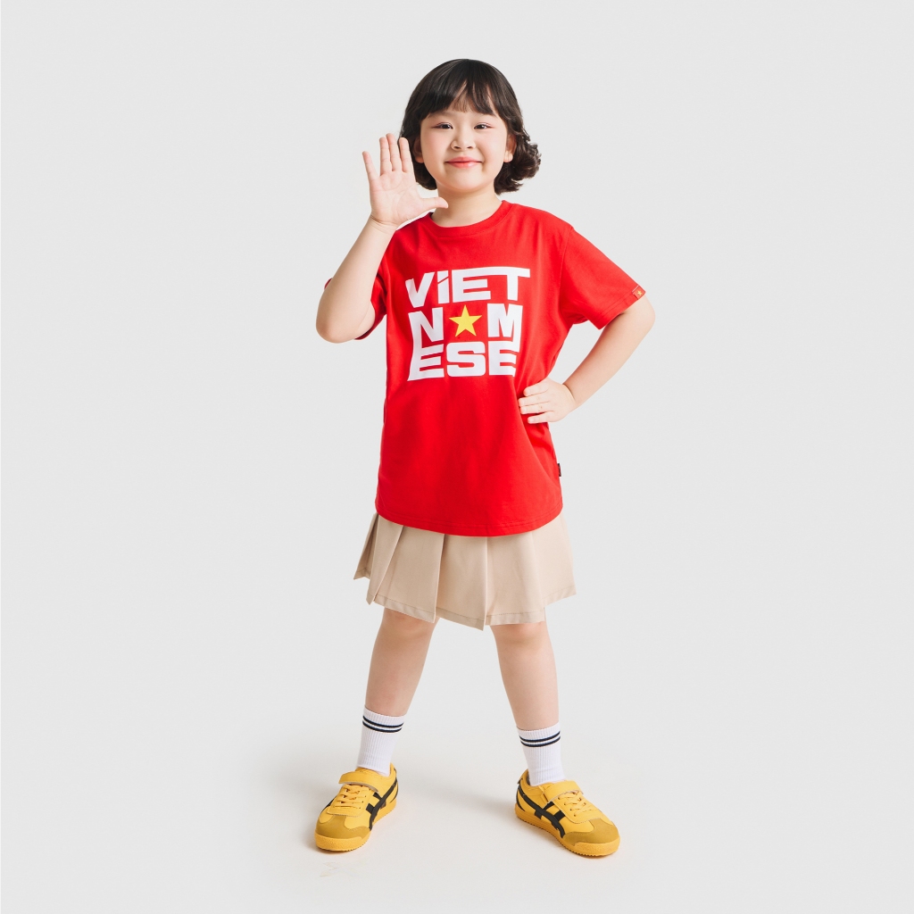 Áo phông Vietnamese unisex trẻ em CANIFA S áo thun Việt Nam Độc lập Tự do Hạnh phúc GG 3TS25S030