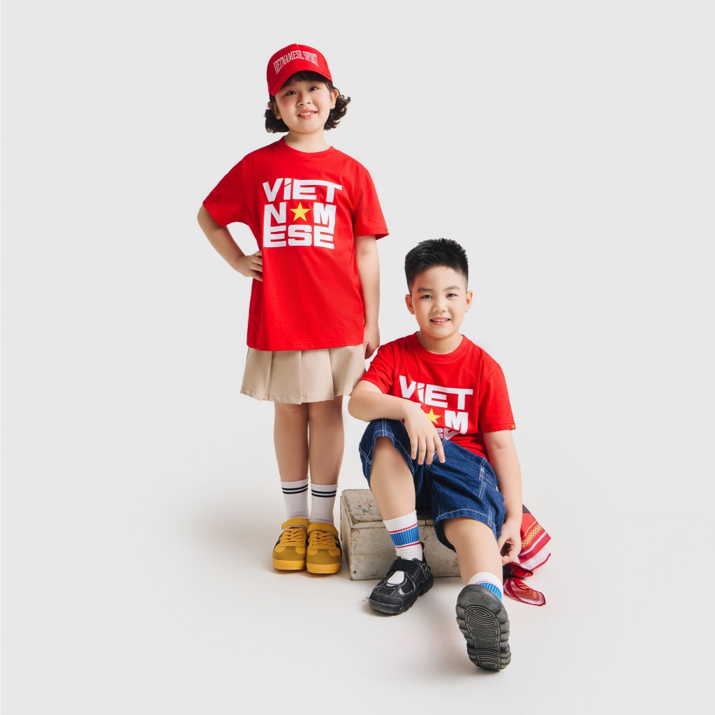 Áo phông Vietnamese unisex trẻ em CANIFA S áo thun Việt Nam Độc lập Tự do Hạnh phúc GG 3TS25S030