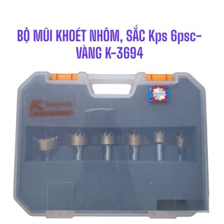 Bộ mũi khoét sắt inox KAPUSI 6 chi tiết K-3694, cỡ từ 16-30mm thép HSS cao cấp