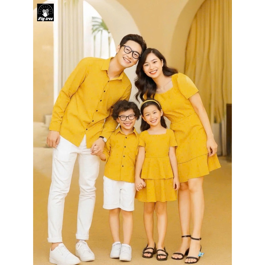 Combo Gia Đình Fig Tree Màu Vàng Tươi Sáng (Hàng Thiết Kế Full Size -Kèm Feedback )