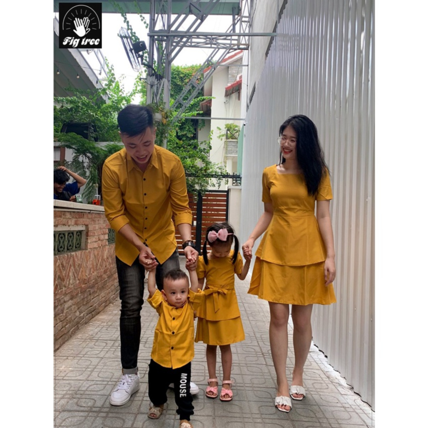 Combo Gia Đình Fig Tree Màu Vàng Tươi Sáng (Hàng Thiết Kế Full Size -Kèm Feedback )