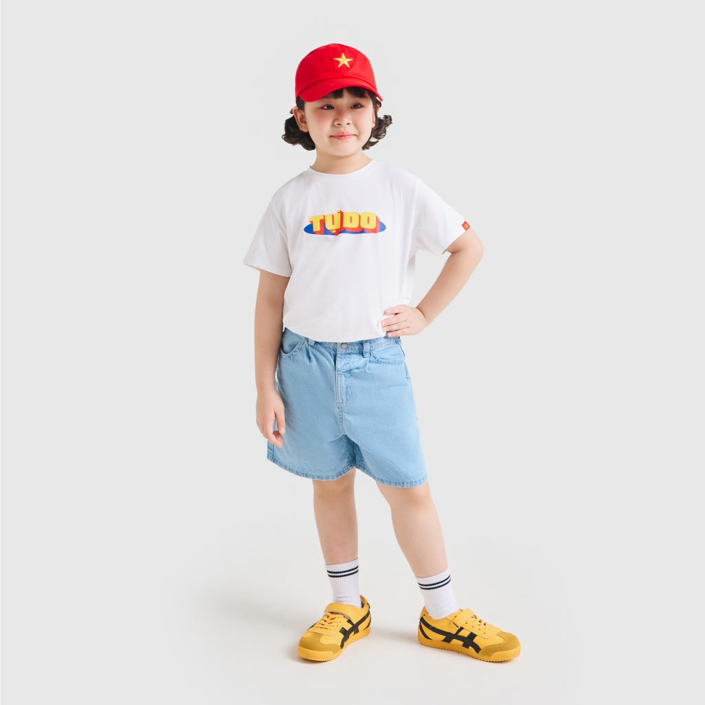 Áo phông Độc Lập - Tự do - Hạnh phúc unisex trẻ em CANIFA S áo thun Quốc khánh 2/9 3TS25S031