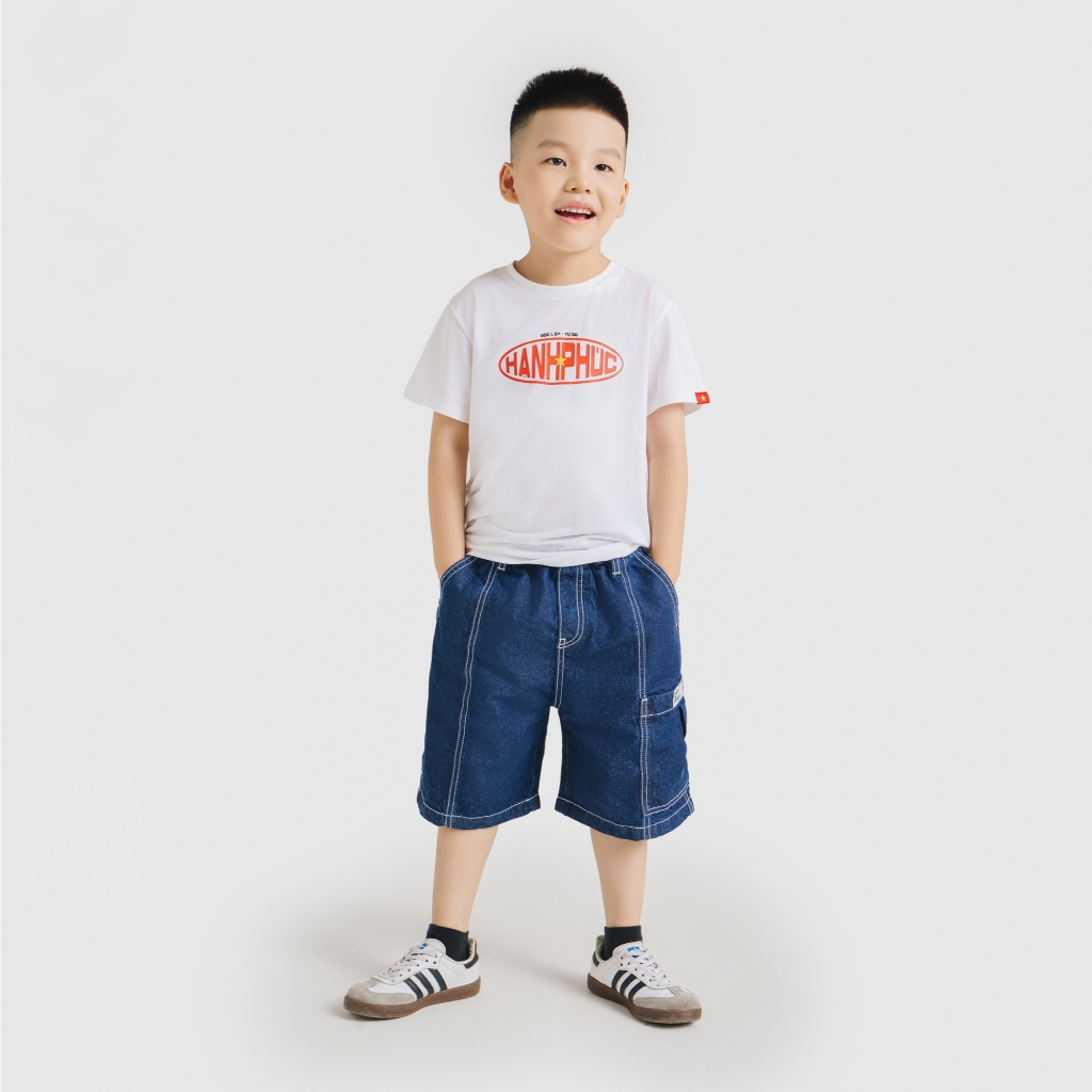 Áo phông Độc Lập - Tự do - Hạnh phúc unisex trẻ em CANIFA S áo thun Quốc khánh 2/9 3TS25S031