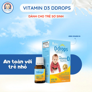 Vitamin D3 Cho Trẻ Sơ Sinh Baby Ddrops 400IU Hỗ Trợ Hấp Thu Canxi Cho Xương Răng Chắc Khỏe 2.5ml