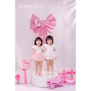 Suit Váy Hồng Bồng Bềnh Công Chúa ChoiChuu Cho Bé Gái Tặng Kèm Nơ Cổ, Bờm Bé Mặc Sinh Nhật, Thôi Nôi