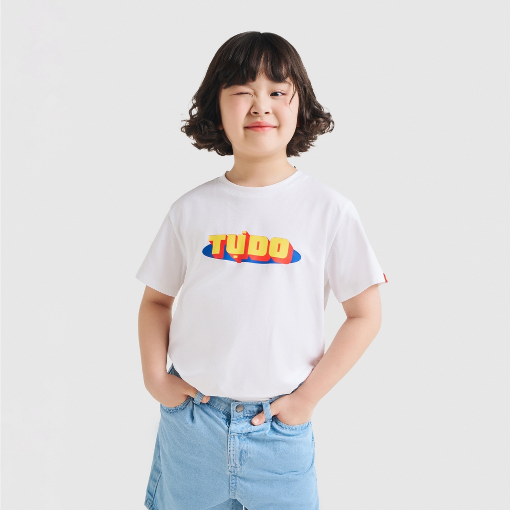 Áo phông Độc Lập - Tự do - Hạnh phúc unisex trẻ em CANIFA S áo thun Quốc khánh 2/9 3TS25S031