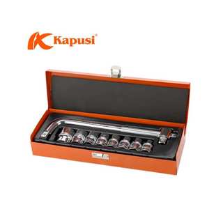 Bộ cần siết chữ L K-9768 hệ 12 inch kèm 8 đầu tuýp từ 8-24mm hãng Kapusi