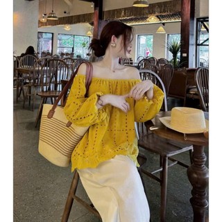 Áo xô Trễ vai thoboi 2 lớp tay phồng xinh xắn dễ phối đồ