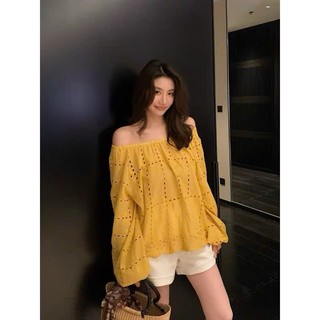 Áo xô Trễ vai thoboi 2 lớp tay phồng xinh xắn dễ phối đồ
