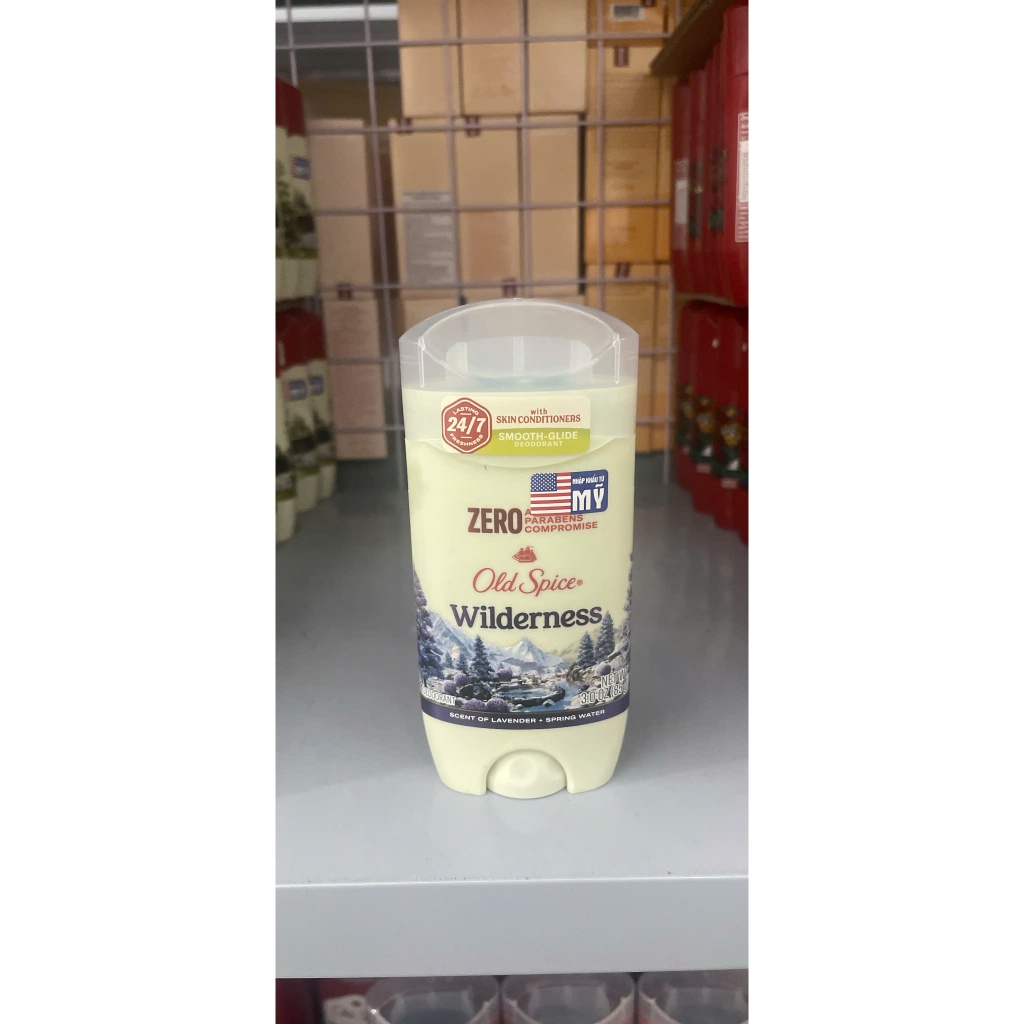 Sáp Khử Mùi Old Spice WILDERNESS With Lavender Deodorant 85g (sáp xanh)