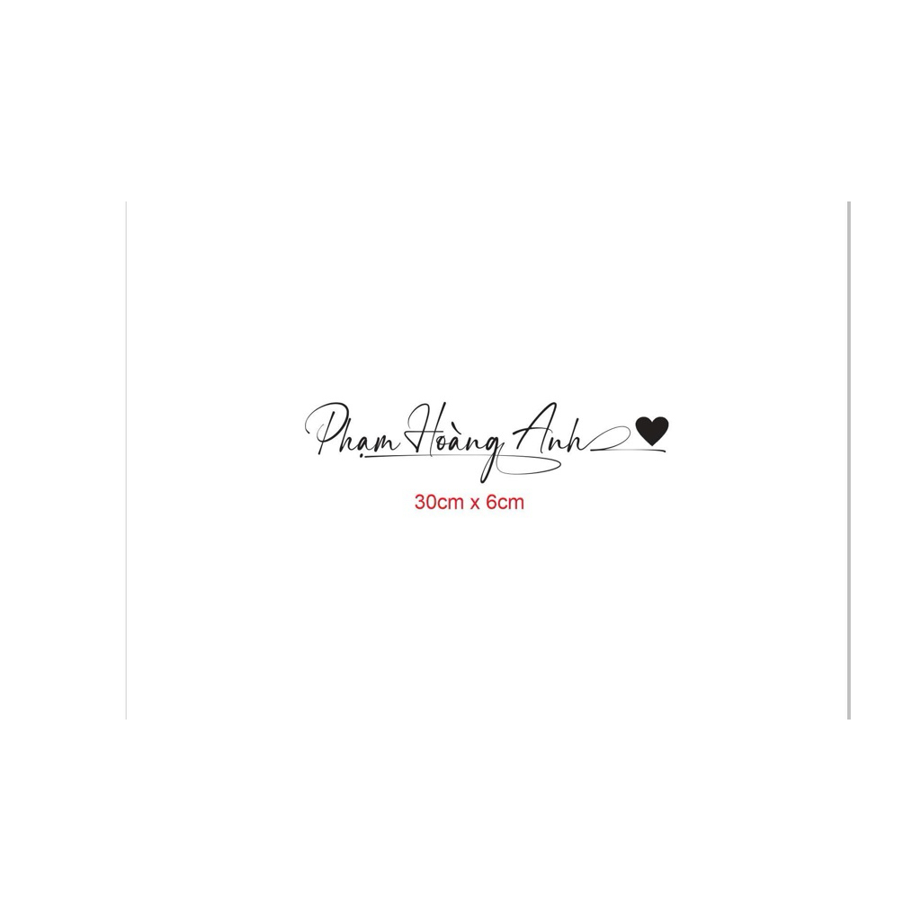Tem tên chữ màu sắc đặt theo yêu cầu(30*6cm) nhắn riêng shop