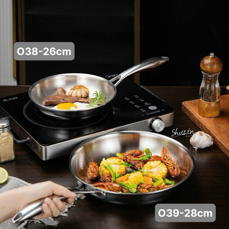 CHẢO CẠN INOX OYATTON 26cm/28cm