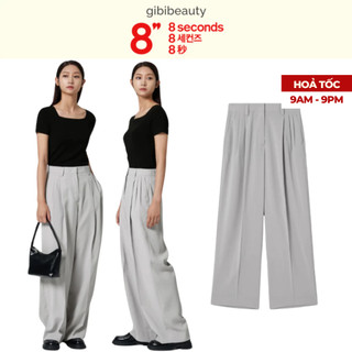 Quần 8SECONDS Poly Three Tuck Wide Slacks