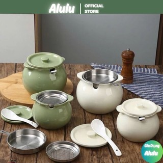 Hũ Đựng Gia Vị, Hũ Đựng Mỡ Bằng Sứ To Dày 1400ml – Chịu Nhiệt Cao, Kèm Thìa, Nắp Đậy Kín, Nhiều Màu Sang Trọng