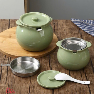 Hũ Đựng Gia Vị, Hũ Đựng Mỡ Bằng Sứ To Dày 1400ml – Chịu Nhiệt Cao, Kèm Thìa, Nắp Đậy Kín, Nhiều Màu Sang Trọng