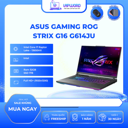 Laptop ASUS Gaming ROG Strix G16 G614JU N3509W i7-13650HX/32GB/1TB SSD (Đen)