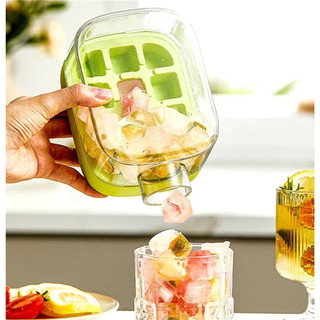 Bình Nước 2in1 Có Thể Làm Khay Đá Rất Tiện Lợi Khi Lấy Đá - Có Nắp Nhấn Lấy Đá Nhanh Tặng Kèm Ống Hút