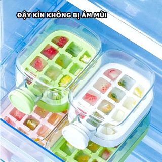 Bình Nước 2in1 Có Thể Làm Khay Đá Rất Tiện Lợi Khi Lấy Đá - Có Nắp Nhấn Lấy Đá Nhanh Tặng Kèm Ống Hút