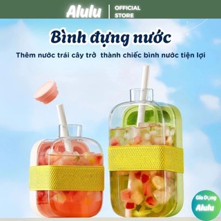 Bình Nước 2in1 Có Thể Làm Khay Đá Rất Tiện Lợi Khi Lấy Đá - Có Nắp Nhấn Lấy Đá Nhanh Tặng Kèm Ống Hút