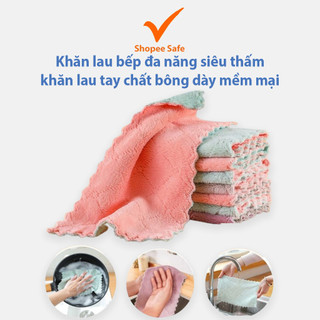 Khăn lau bếp đa năng siêu thấm, khăn lau tay chất bông dày mềm mại bảo vệ sức khỏe gia đình