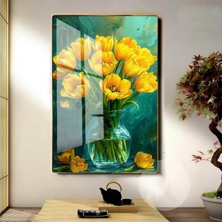 [TRANH NGHỆ THUẬT] Tranh Bo Viền Cao Cấp - Tranh Treo Tường Bình Hoa Sơn Dầu - Tranh Trang Trí Phòng Ăn, Phòng Khách