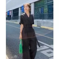 Jumpsuit cổ vest kèm belt A1684