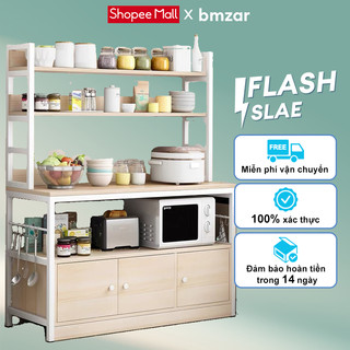 BMZAR Kệ Nhà Bếp Có Tủ Đa Năng Cao Cấp Kệ Đa Năng Trí Khung Sắt Kệ Lò Vi Sóng