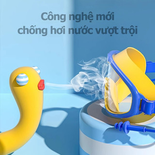 Combo kính bơi trẻ em+Mũ bơi cho bé gái bé trai cao cấp kèm nút bịt tai chống nước Độ Nét Cao