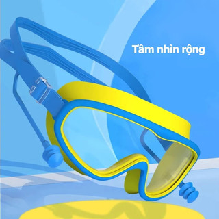 Combo kính bơi trẻ em+Mũ bơi cho bé gái bé trai cao cấp kèm nút bịt tai chống nước Độ Nét Cao