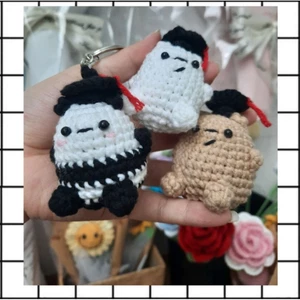 Móc khóa we bare bears đội mũ tốt nghiệp, chúng tôi đơn giản là gấu - handmade len - crochet - amigurumi