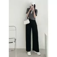 Set bộ áo croptop phối quần ống rộng style Hàn siêu xinh A2103