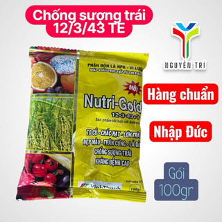 Phân Bón Lá Nutri-Gold Đức (Gói 100g) NPK 12-3-43+TE- Kali Cao, Lớn Trái, Chắc Hạt, Chống Sượng Trái