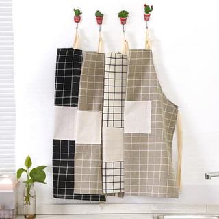 Tạp dề kẻ caro canvas hàn quốc decor, trang trí nhà bếp vintag