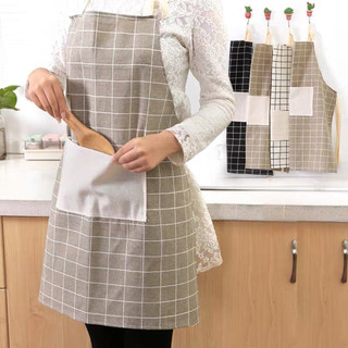 Tạp dề kẻ caro canvas hàn quốc decor, trang trí nhà bếp vintag