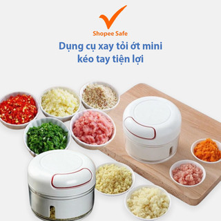 Dụng cụ xay tỏi ớt mini kéo tay - máy xay tỏi cầm tay đa năng tiện lợi #A254