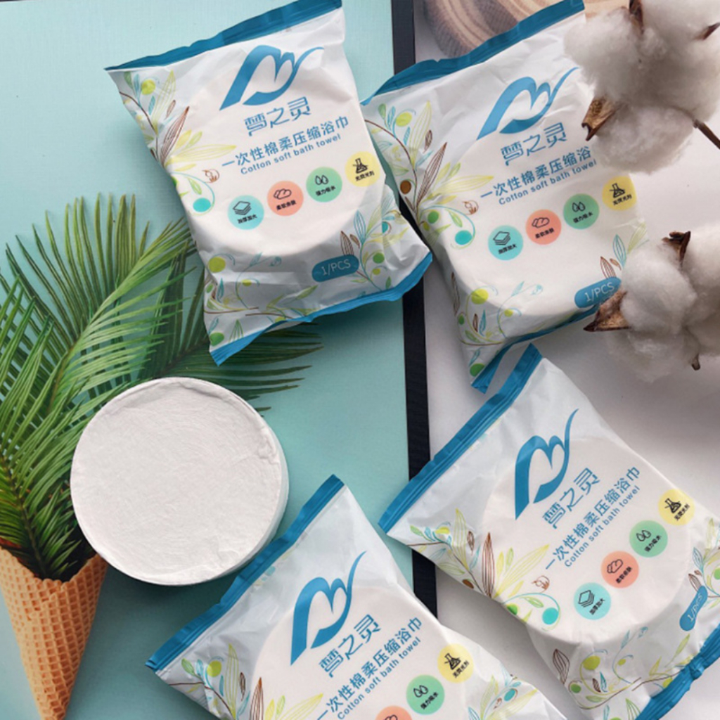 [Đơn 85k Nhận Quà] Combo 5 Khăn Tắm Nén Du Lịch Giấy Nén Dùng 1 Lần Tiện Dụng Thấm Hút Nhanh Tiện Lợi 70x140cm