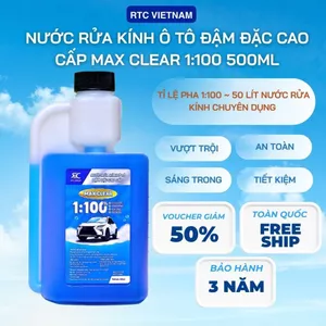 Nước Rửa Kính Ô Tô Đậm Đặc Cao Cấp MAX CLEAR RTC 500ML|Nước Rửa Kính Đậm Đặc 1:100|Tẩy Mốc Cặn Canxi