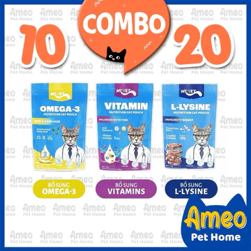 Combo 10 20 Gói Pate Mr Vet cho mèo con mèo lớn, pate mèo Mrvet mèo mix vị dễ ăn, giàu dinh dưỡng 80G