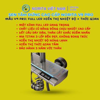Sen cây tắm đứng Norita V9 pro bản nâng cấp có hiển thị nhiệt độ và thời gian BH 3 năm