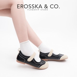 Erosska - Giày ballet đế bằng chống trơn quai dán kiểu mũi tròn basic đi học đi làm - EL096