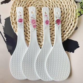 Muôi xới cơm/Thìa xới cơm bằng sứ Dư Dư- Họa tiết hoa rực rỡ
