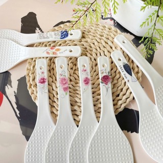Muôi xới cơm/Thìa xới cơm bằng sứ Dư Dư- Họa tiết hoa rực rỡ