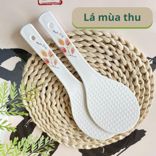 Muôi xới cơm/Thìa xới cơm bằng sứ Dư Dư- Họa tiết hoa rực rỡ
