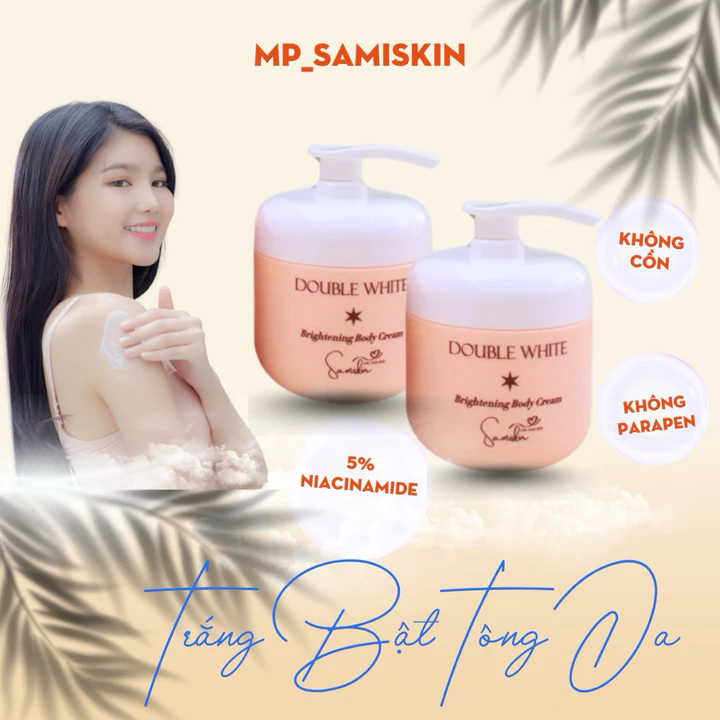 KEM BODY KÍCH TRẮNG - Kem body trắng da Cấp Tốc DOUBLE WHITE 250GR - Kem Body Samiskin