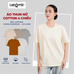 Áo thun Nữ Cotton LeTom's, Form Regular, Co Giãn 4 Chiều, Thấm Hút Tốt, Nhiều Màu