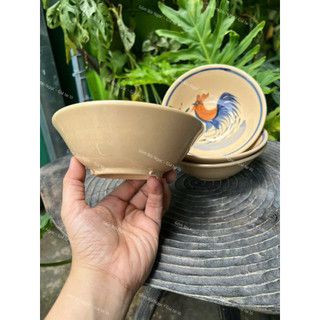Tô Gốm Xưa Vẽ Gà Trống Size 14cm/16cm - Đựng Bún Chả - Làm Tô Cơm - Chè - Gốm Lái Thiêu Xưa Cho Người Hoài Niệm