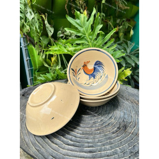 Tô Gốm Xưa Vẽ Gà Trống Size 14cm/16cm - Đựng Bún Chả - Làm Tô Cơm - Chè - Gốm Lái Thiêu Xưa Cho Người Hoài Niệm